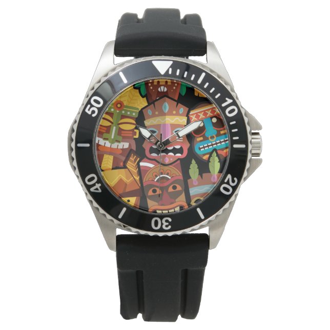 TIKI Muster 5 Armbanduhr (Vorderseite)
