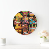 TIKI Muster 5 Große Wanduhr (Zuhause)