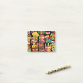 TIKI-Muster 5 Post-it Klebezettel (Auf Schreibtisch)