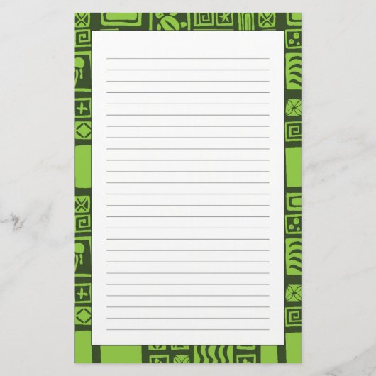 Tiki Muster Briefpapier (Vorderseite)