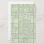 Tiki-Muster Briefpapier (Vorne/Hinten)