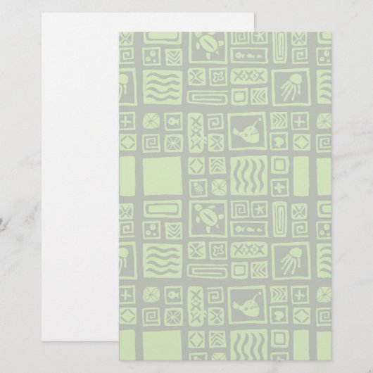 Tiki-Muster Briefpapier (Vorne/Hinten)