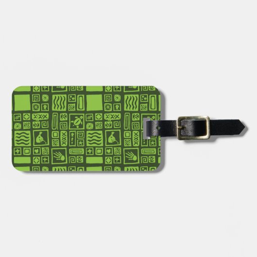 Tiki Muster Gepäckanhänger (Vorderseite horizontal)