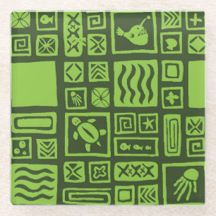 Tiki-Muster Glasuntersetzer