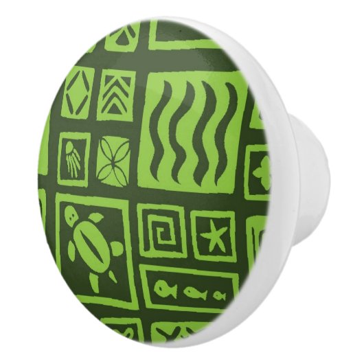 Tiki Muster Keramikknauf (Rechts)