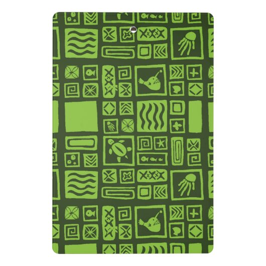 Tiki Muster Mini Klemmbrett (Rückseite)
