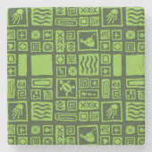 Tiki-Muster Steinuntersetzer (Vorderseite)