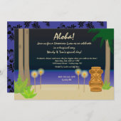 Tiki Night Party Einladung (Vorne/Hinten)