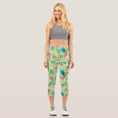 Tiki-Papagei Capri Leggings (Vorderseite)