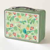 Tiki-Papageien-Lunchbox Metall Brotdose (Rückseite)