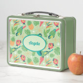 Tiki-Papageien-Lunchbox Metall Brotdose (Beispiel)