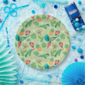 Tiki-Papageien-Papierplatten Pappteller (Party)