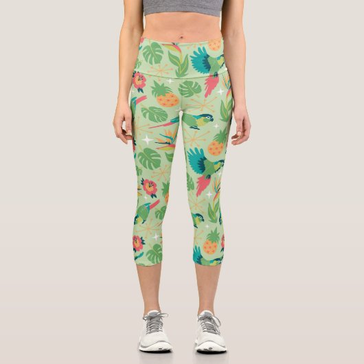 Tiki Parrot Capri Leggings (Vorderseite)