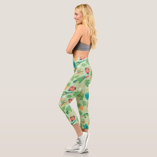 Tiki Parrot Capri Leggings (Links)