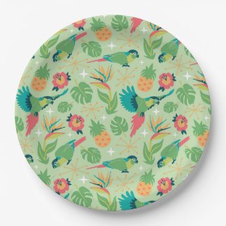 Tiki Parrot Paper Plates Pappteller