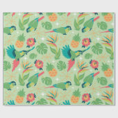 Tiki Parrot Wrapping Paper Geschenkpapier (Flach)