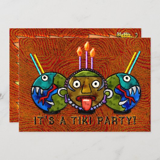 Tiki-Party (2-seitige Einladung) Einladung (Vorne/Hinten)