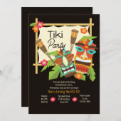 Tiki Party Einladung (Vorne/Hinten)