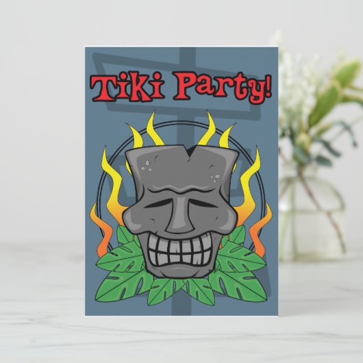 Tiki-Party Einladung (Stehend Vorderseite)
