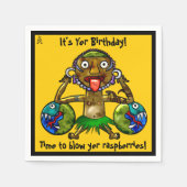 Tiki Party Funny Design on Yellow (Personalisiert) Serviette (Vorderseite)