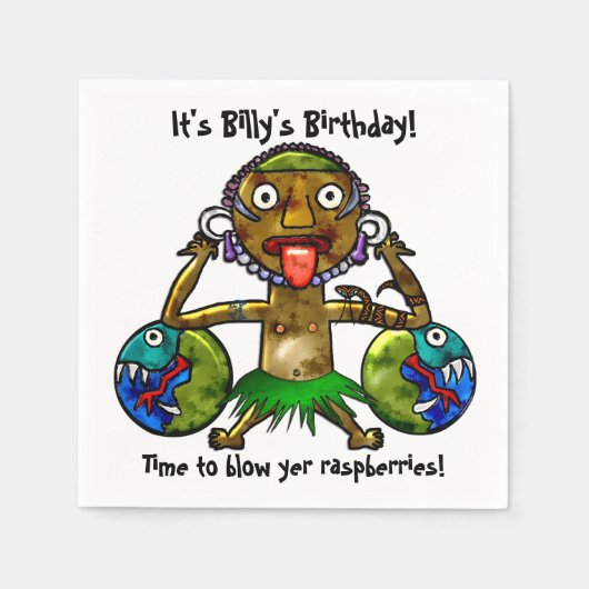 Tiki Party Funny Design (Personalisiert) Serviette (Vorderseite)