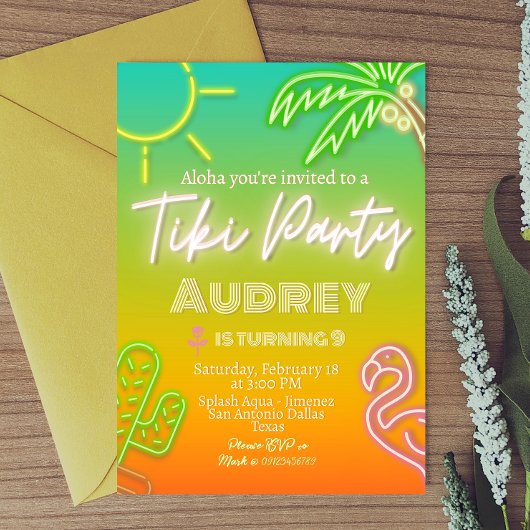 Tiki Party - Geburtstag Einladung