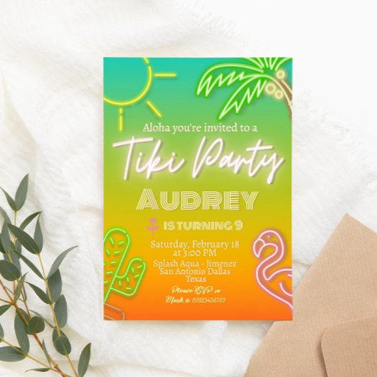 Tiki Party - Geburtstag Einladung