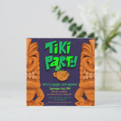 Tiki Party Luau Einladung (Stehend Vorderseite)