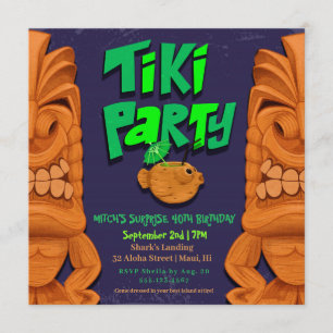 Tiki Party Luau Einladung
