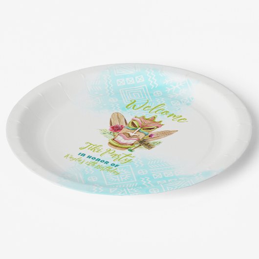 Tiki Party Pappteller (Schrägansicht)