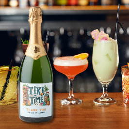 TIKI Party Personalisiert Custom Schaumweinetikett