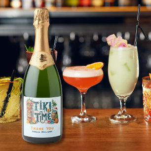 TIKI Party Personalisiert Custom Schaumweinetikett