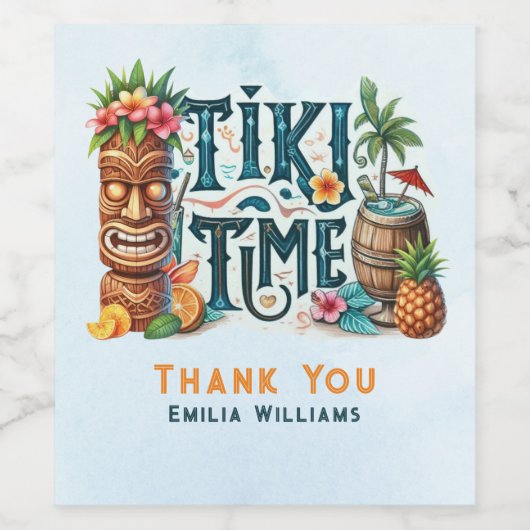 TIKI Party Personalisiert Custom Weinetikett (Einzelnes Label)