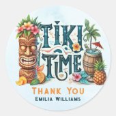 TIKI Party Personalisierte Gefälligkeitsumschlag Runder Aufkleber (Vorderseite)