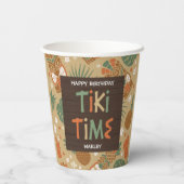 Tiki Party Tropical Luau Birthday Pappbecher (Rückseite)