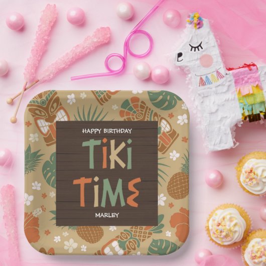 Tiki Party Tropical Luau Birthday Pappteller (Party)