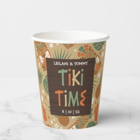 Tiki Party Tropical Luau Pappbecher (Rückseite)