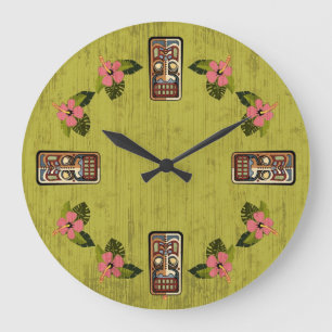 Tiki Party-Wand-Uhr Große Wanduhr