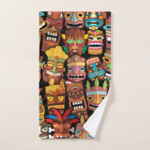 Tiki Pattern Badhandtuch Set (Handtuch)