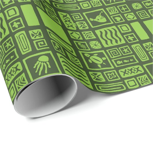 Tiki Pattern Geschenkpapier (Rolleneckpunkt)