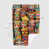 Tiki Pattern Golfhandtuch (Insitu)