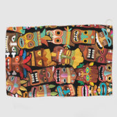 Tiki Pattern Golfhandtuch (Horizontal)