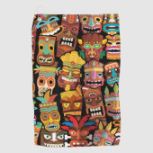 Tiki Pattern Golfhandtuch (Vorderseite)