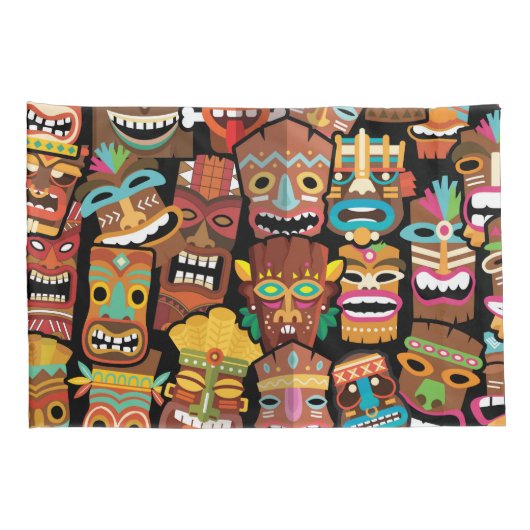 Tiki Pattern Kissenbezug (Rückseite-Rechts)