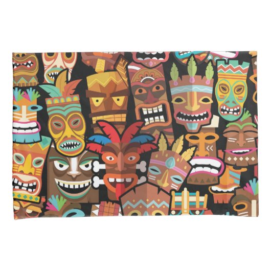 Tiki Pattern Kissenbezug (Vorderseite-Rechts)