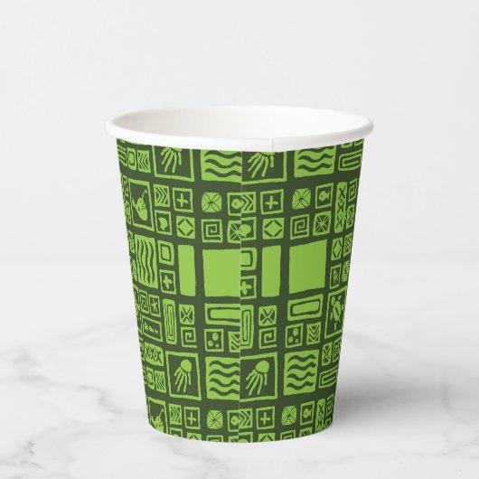Tiki Pattern Pappbecher (Rechts)
