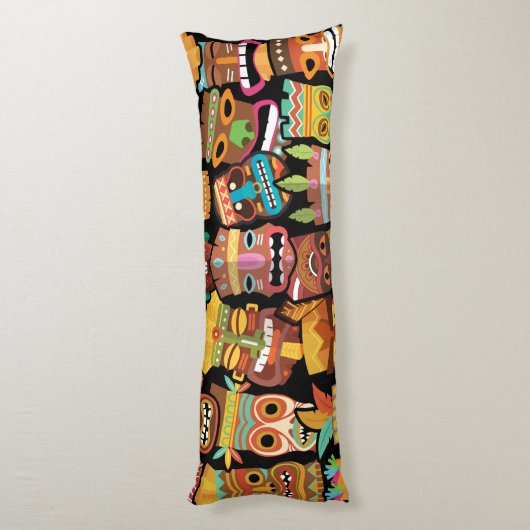 Tiki Pattern Seitenschläferkissen (Rückseite (Vertikal))
