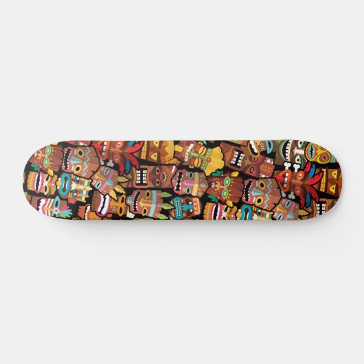 Tiki Pattern Skateboard (Horizontal)