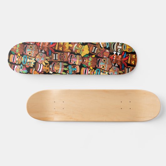 Tiki Pattern Skateboard (Horizontal)