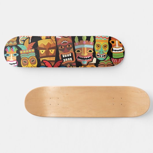 Tiki Pattern Skateboard (Horizontal)